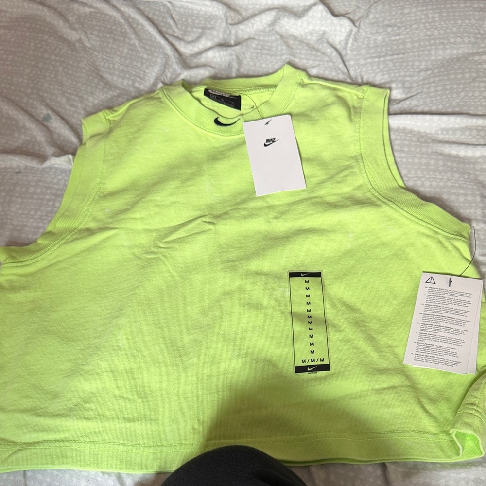 Nike Neon Yellow-Green Crop Tank
